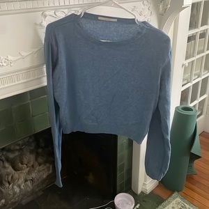 Cropped light blue sweater